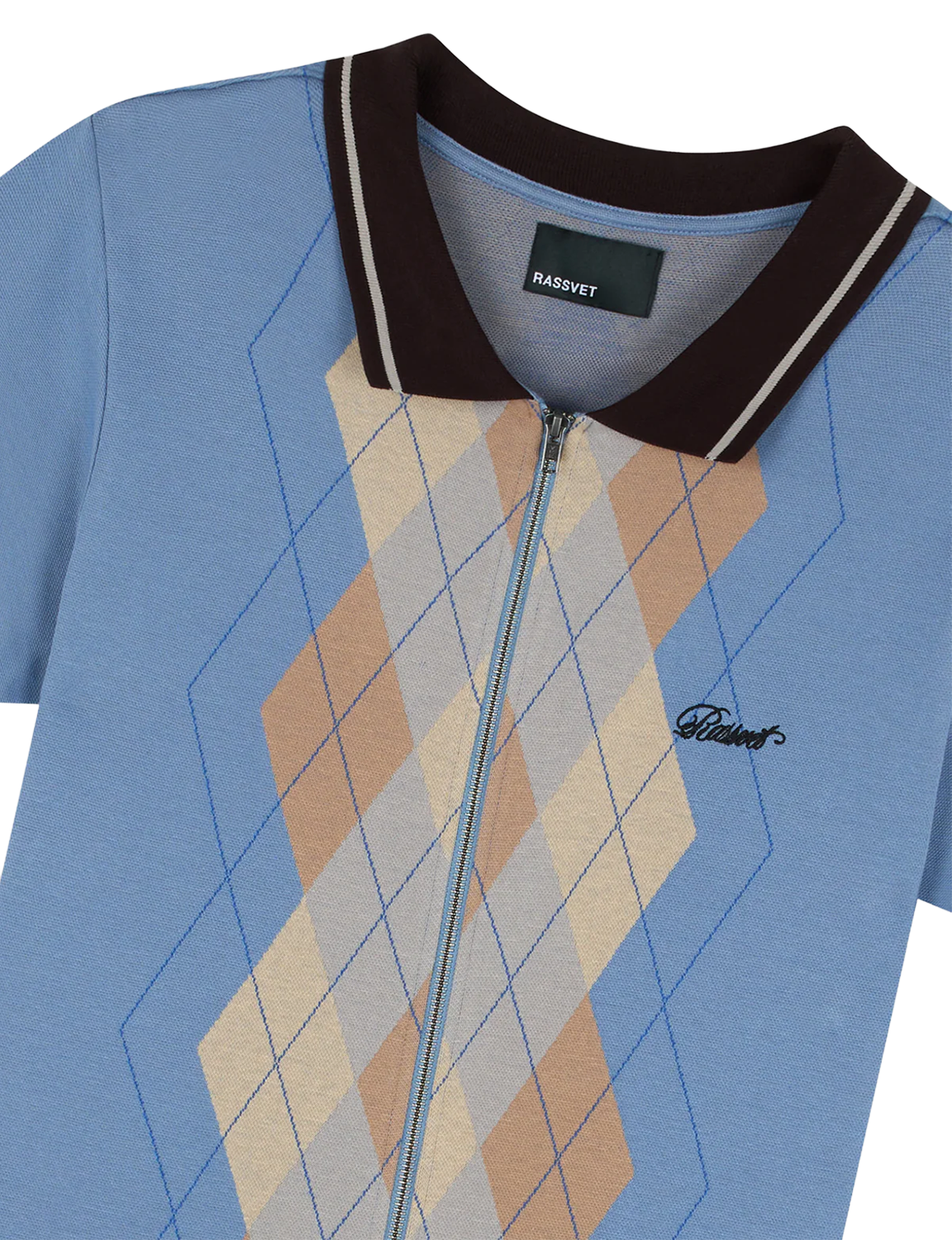 RASSVET - ARGYLE ZIP POLO – Stactile