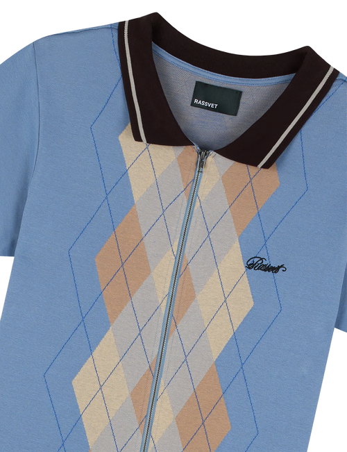 ARGYLE ZIP POLO