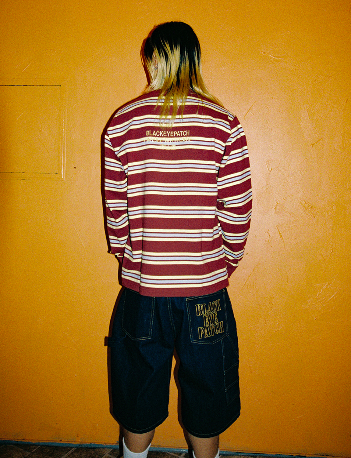 HWC LABEL STRIPED HEAVYWEIGHT L/S TEE
