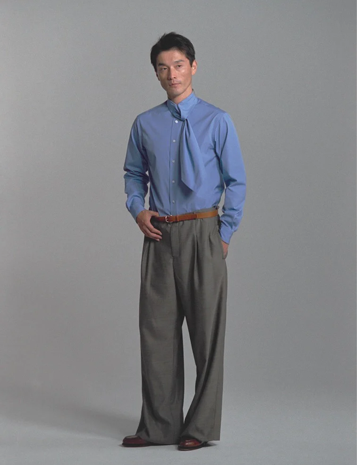 Ascot Tie Collar Shirt