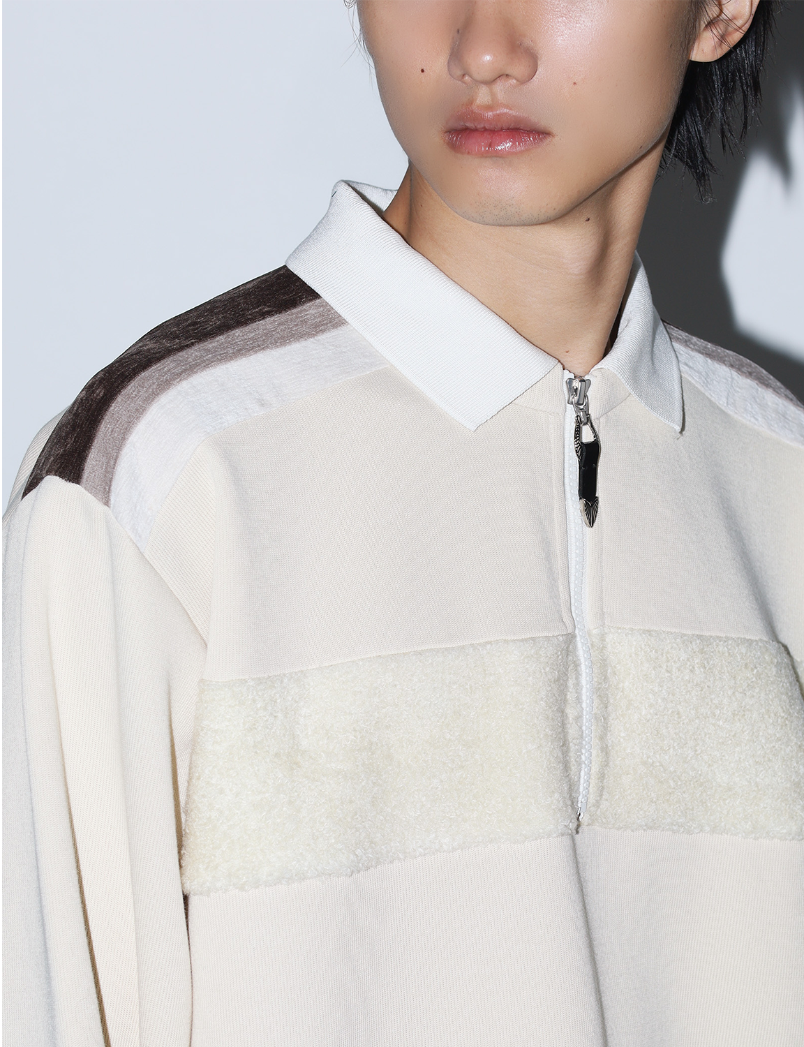 DOUBLE JERSEY HALF ZIP PULLOVER
