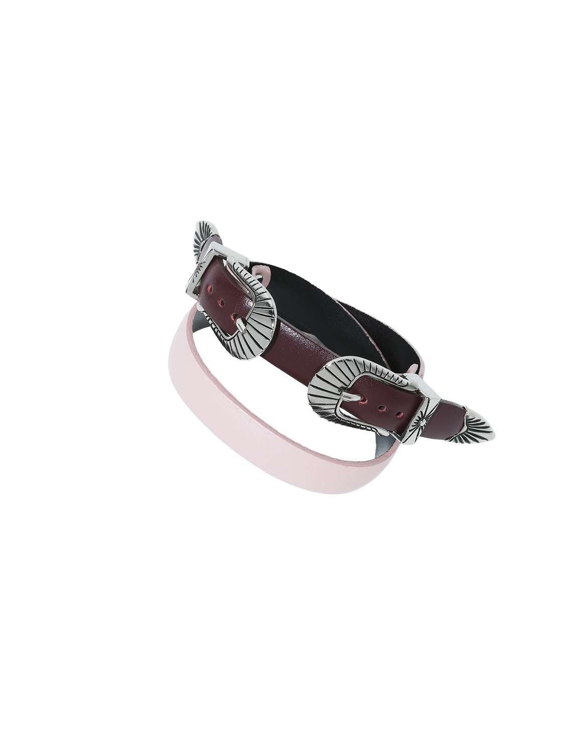 TOGA TOO DOUBLE BUCKLE LEATHER BANGLE