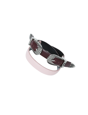 DOUBLE BUCKLE LEATHER BANGLE