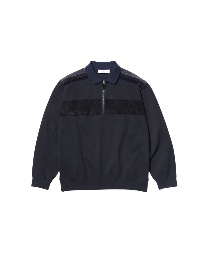 DOUBLE JERSEY HALF ZIP PULLOVER