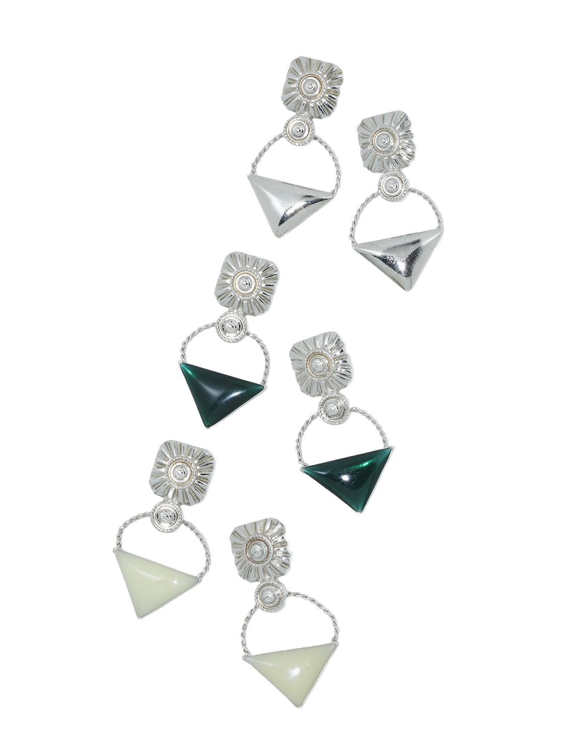 TRIANGLE PIERCED EARRINGS