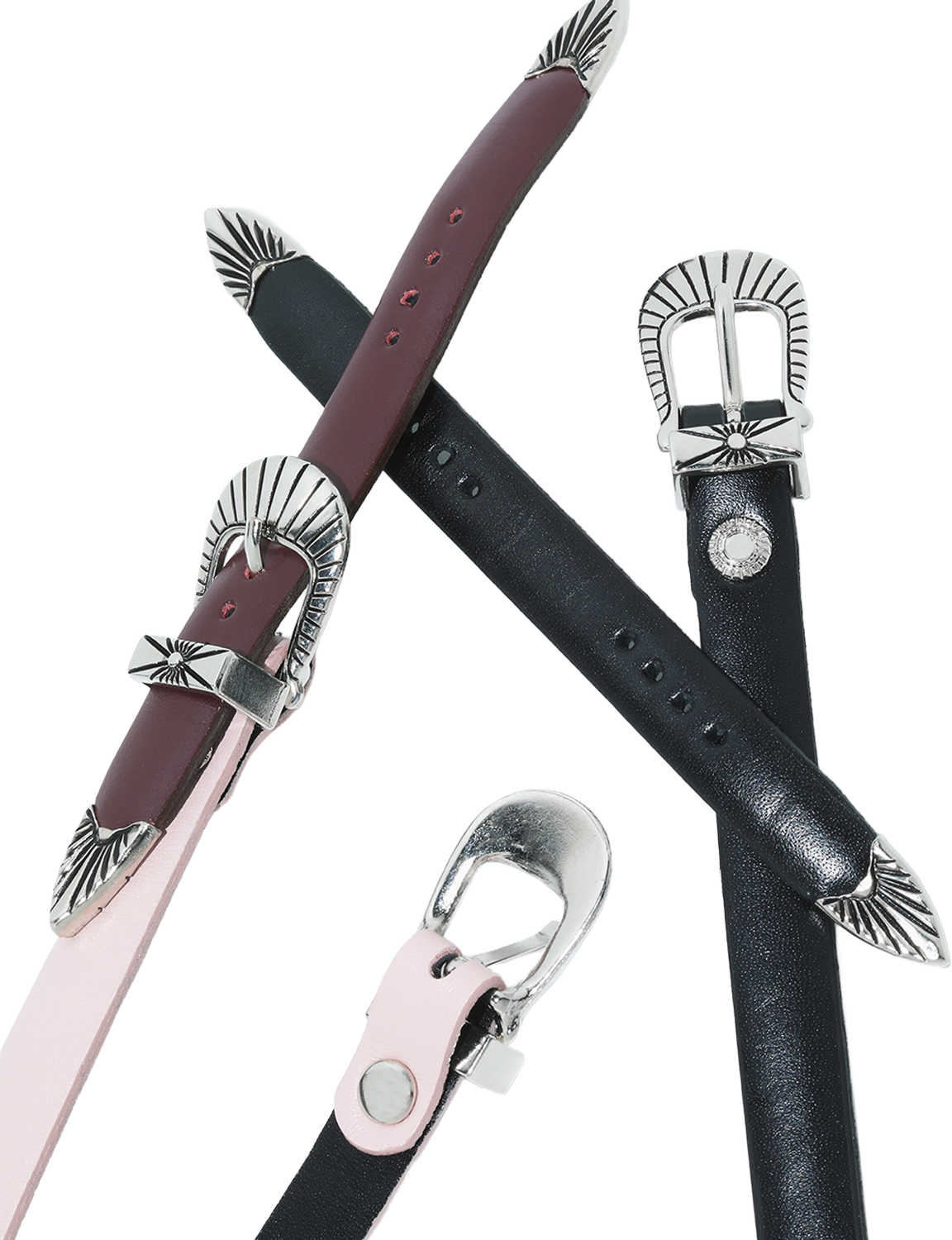 DOUBLE BUCKLE LEATHER BANGLE