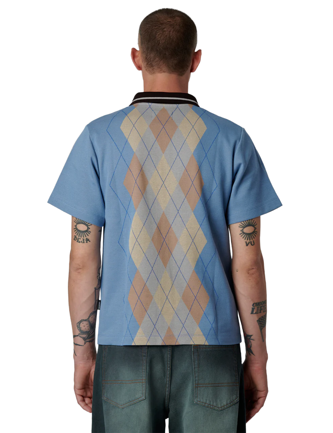 ARGYLE ZIP POLO