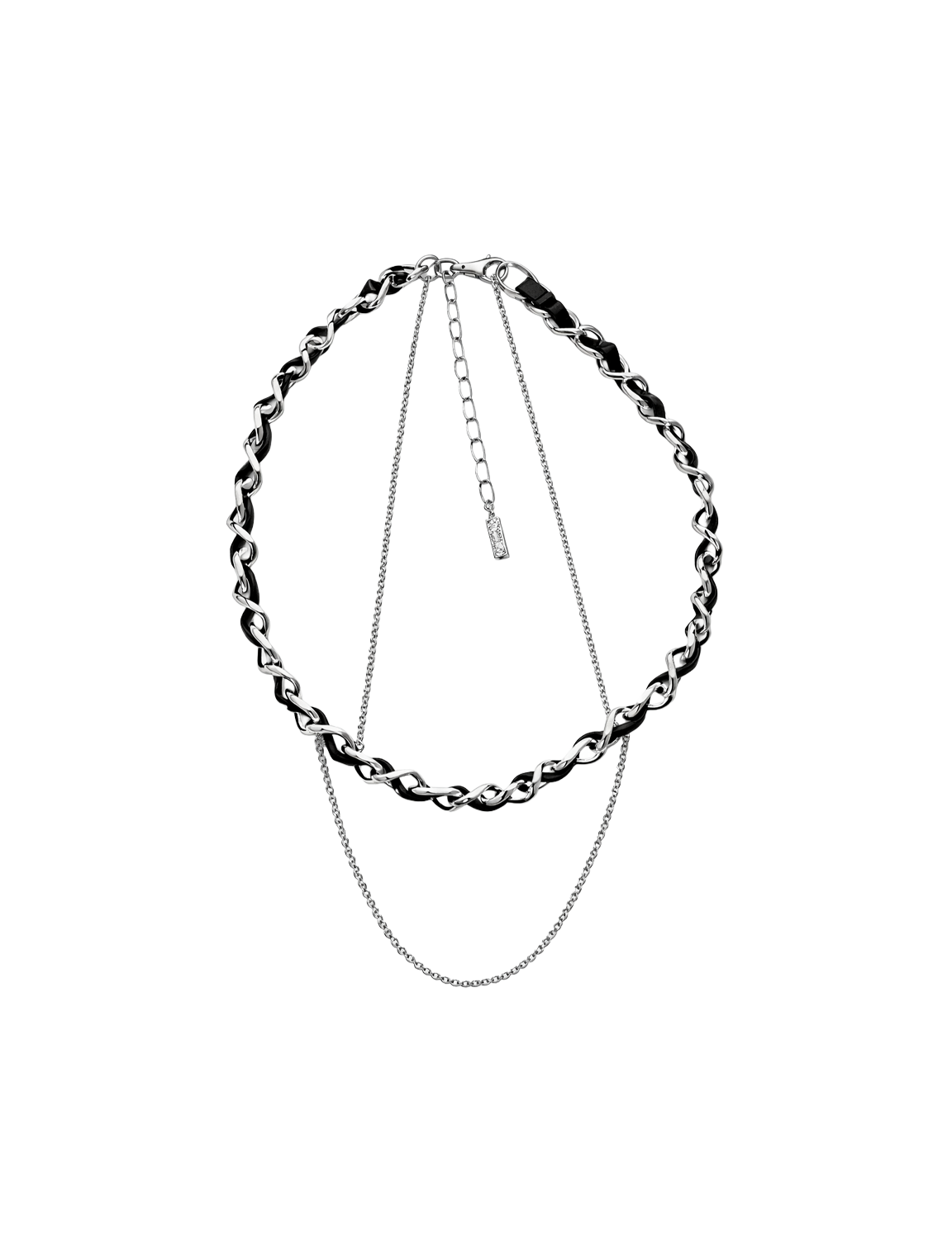 Bijou R.I Leather Stitch Chain Necklace