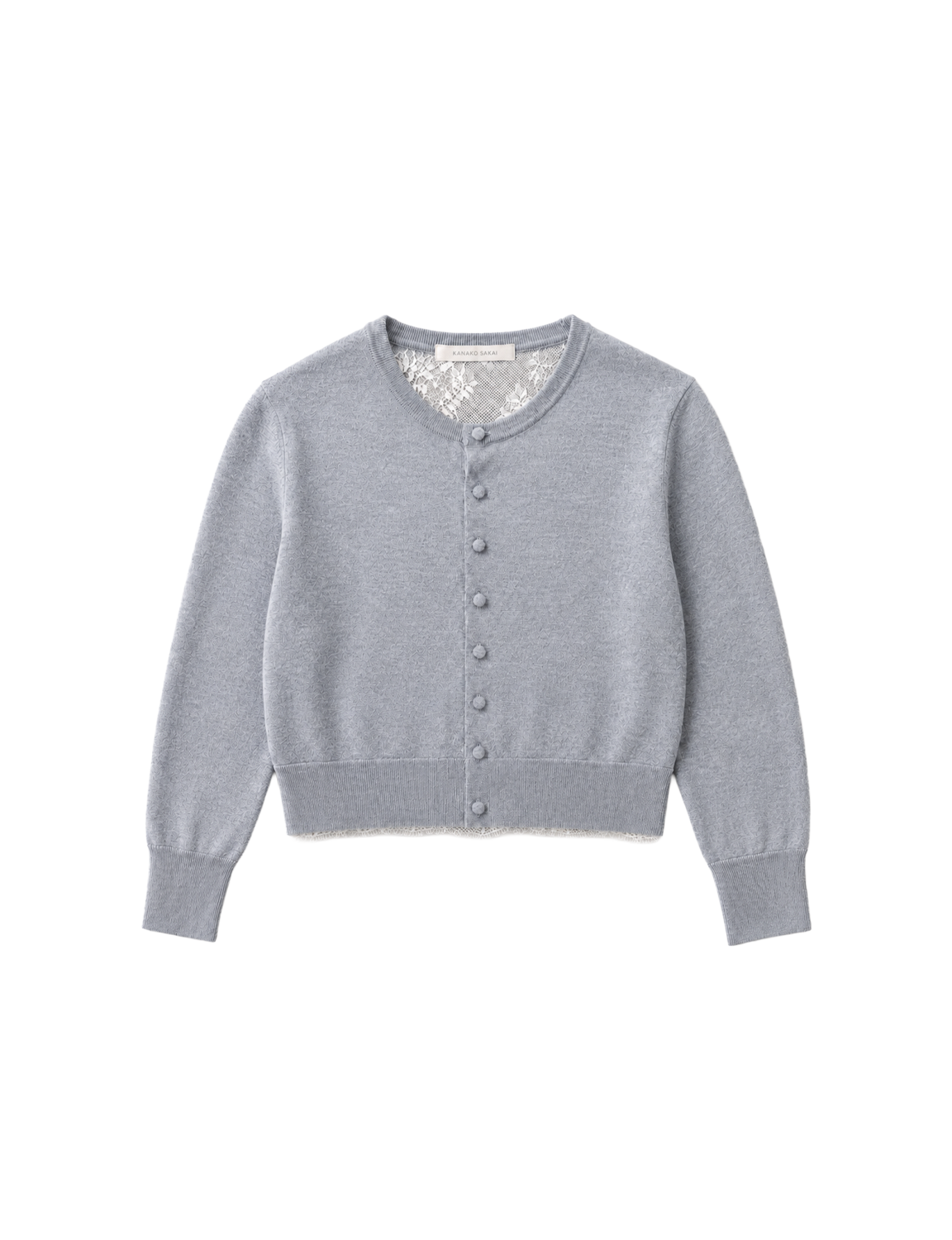 KANAKO SAKAI WOOL LACE BACK CARDIGAN