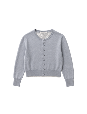 WOOL LACE BACK CARDIGAN