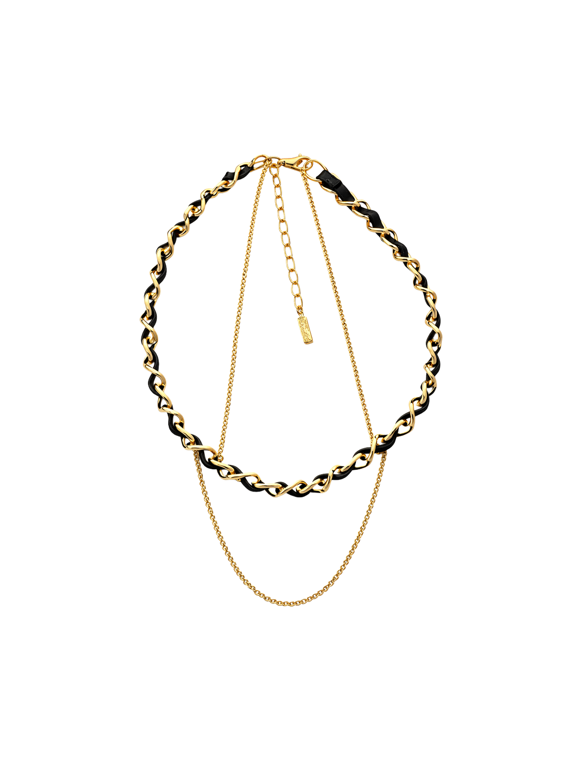 Bijou R.I Leather Stitch Chain Necklace
