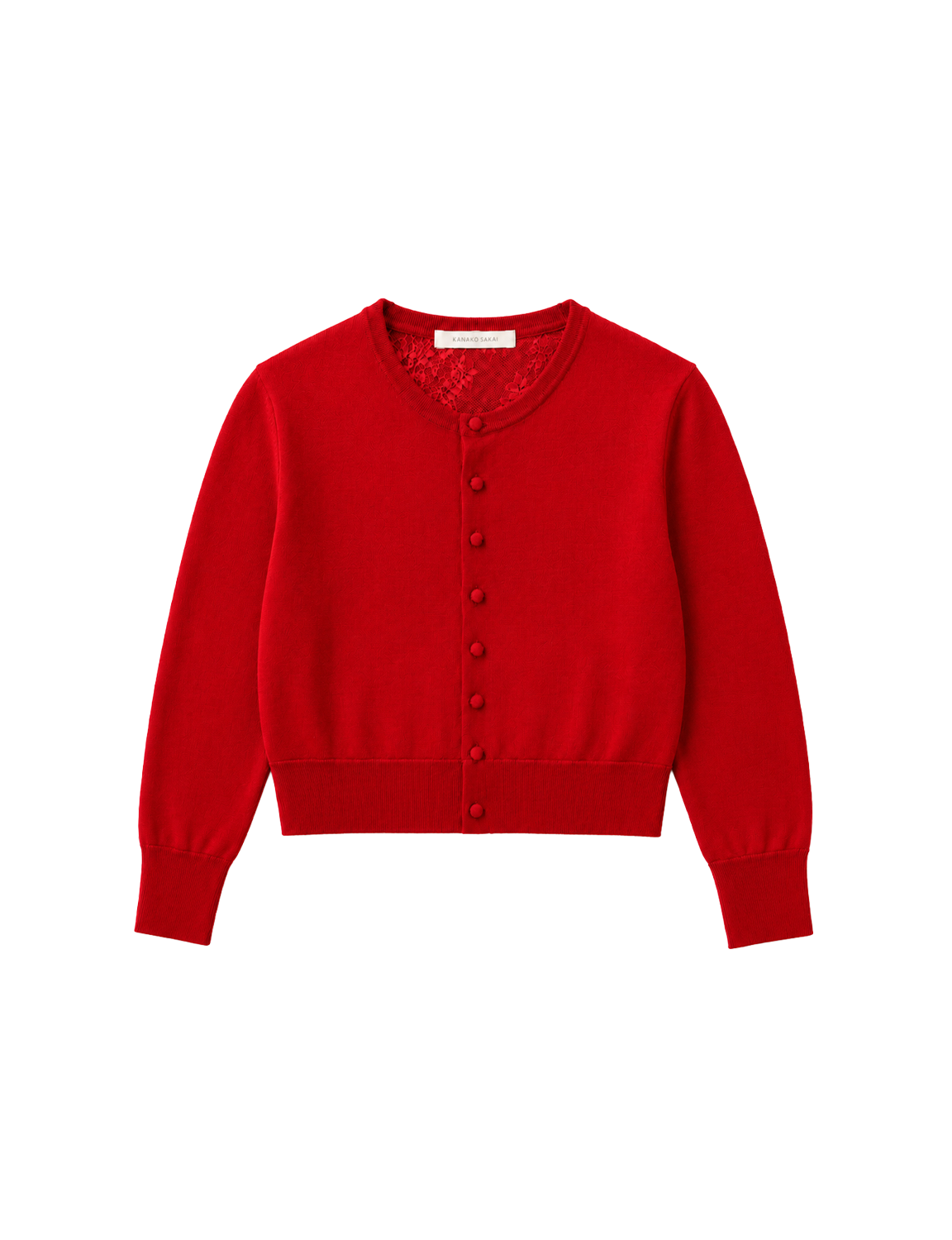 KANAKO SAKAI WOOL LACE BACK CARDIGAN