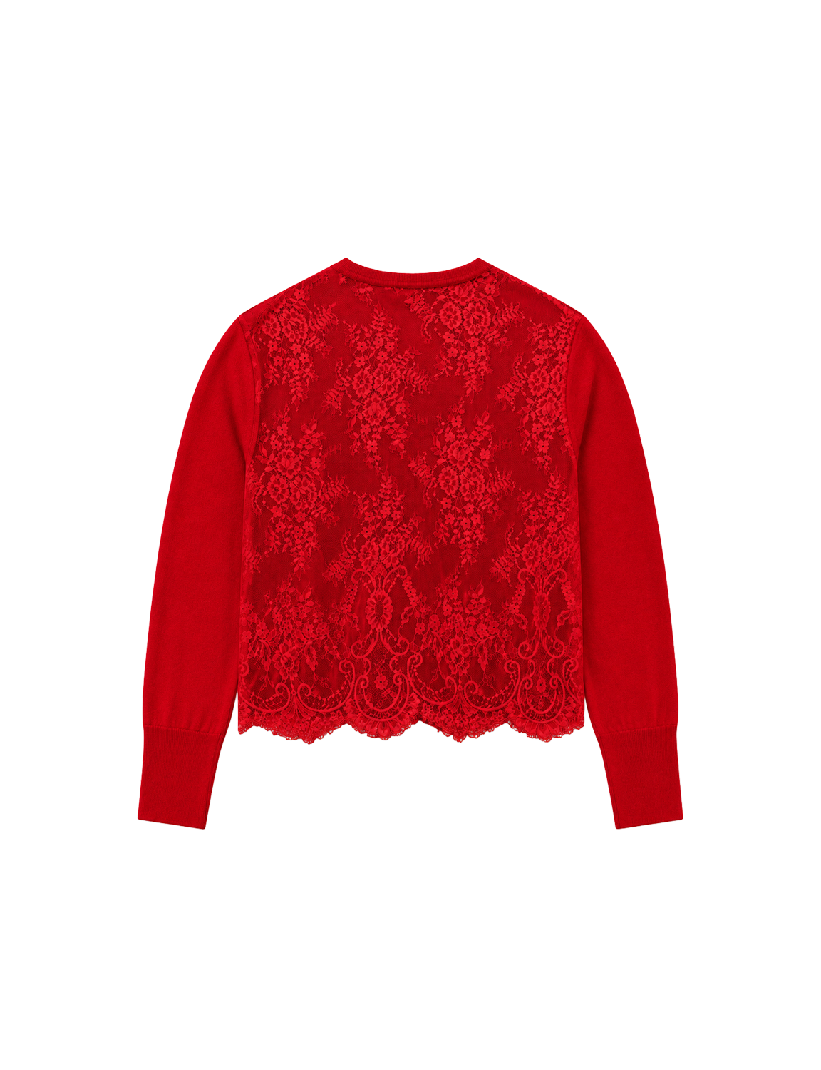 WOOL LACE BACK CARDIGAN