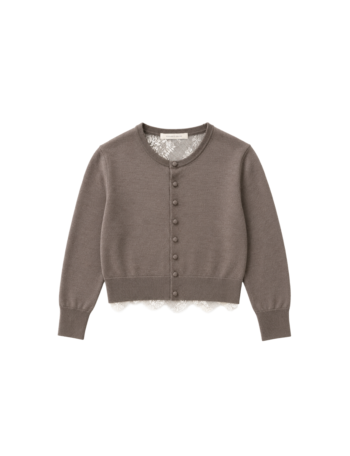 KANAKO SAKAI WOOL LACE BACK CARDIGAN