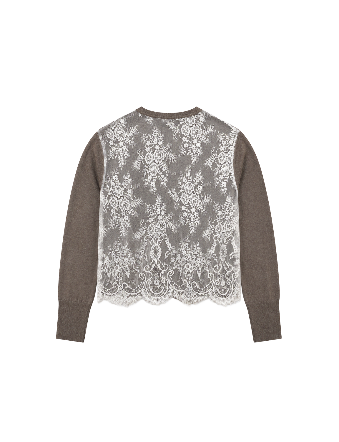 WOOL LACE BACK CARDIGAN