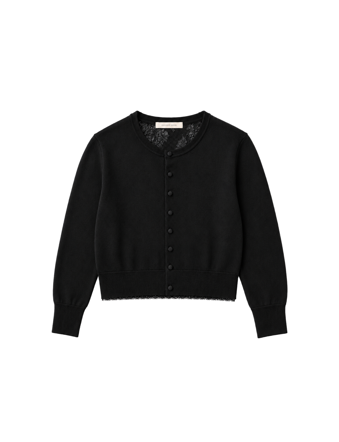 KANAKO SAKAI WOOL LACE BACK CARDIGAN