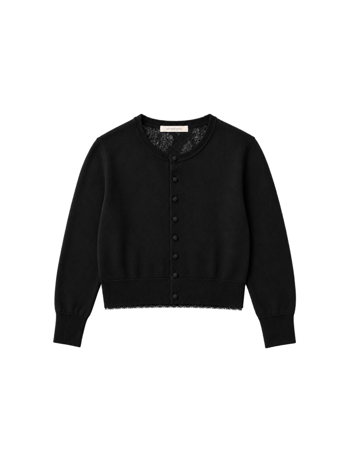 WOOL LACE BACK CARDIGAN