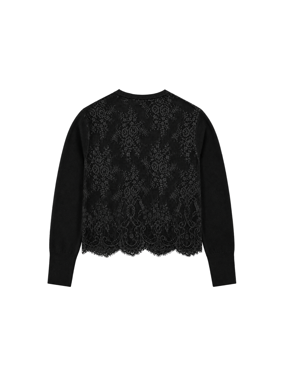 WOOL LACE BACK CARDIGAN