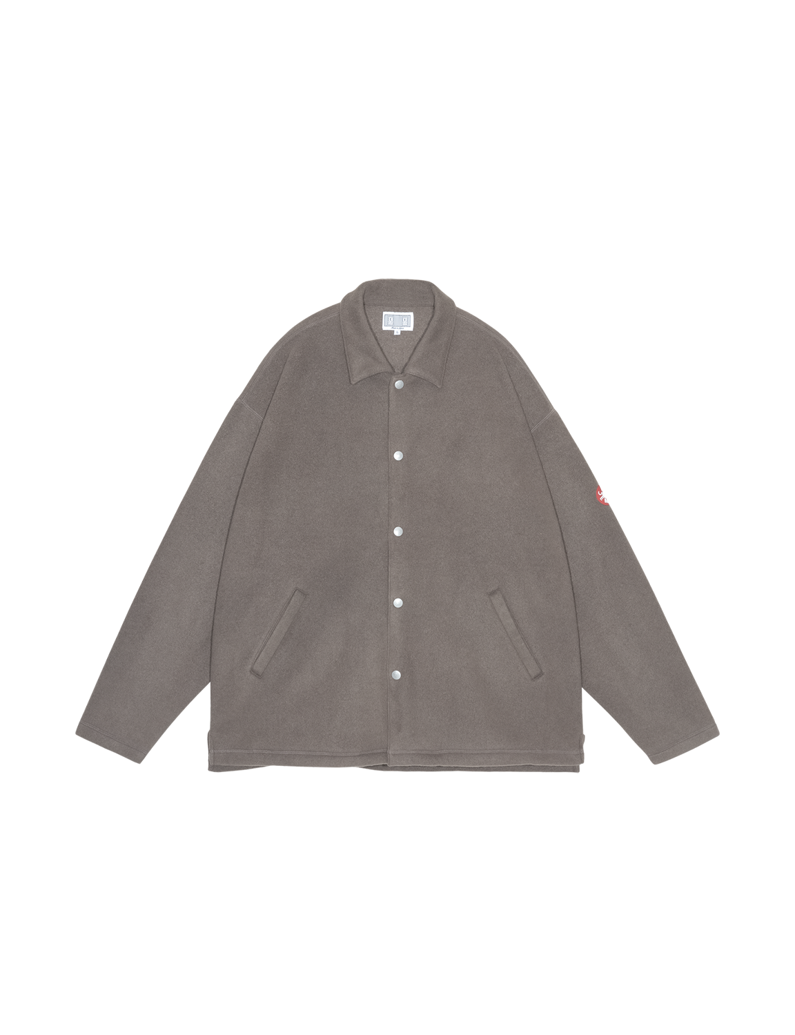 C.E CAV EMPT(シーイー) 2026FW FLEECE SNAP SHIRT フリースシャツ ブラウン フロント