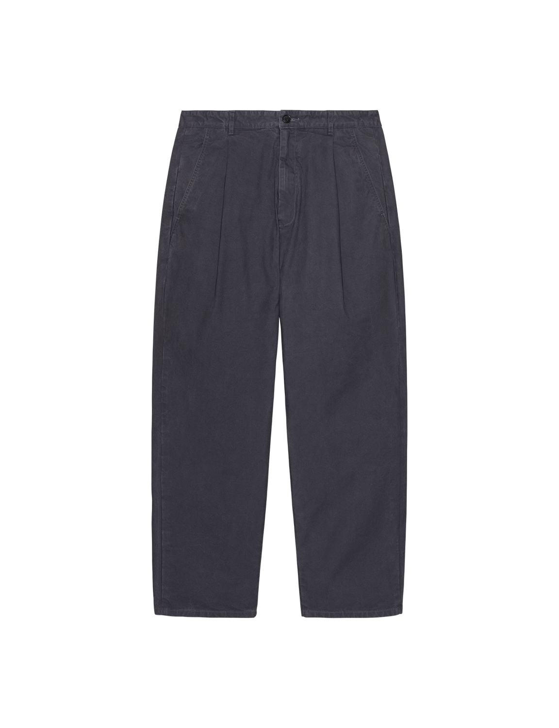 C.E CAV EMPT(シーイー) 2026FW WASHED COTTON CANVAS ONE TUCK PANTS コットンキャンバスワンタックパンツ ブラック フロント