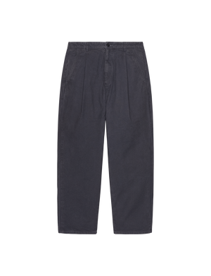 WASHED COTTON CANVAS ONE TUCK PANTS