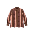 KANAKO SAKAI(カナコサカイ) 2026FW LEATHER LACE PANEL SHIRT レザーレースパネルシャツ ブラウン フロント