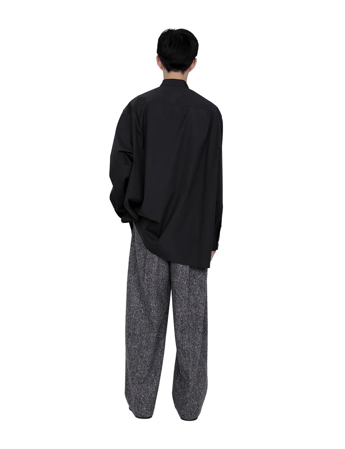 Stand Collar Big Shirt / white 