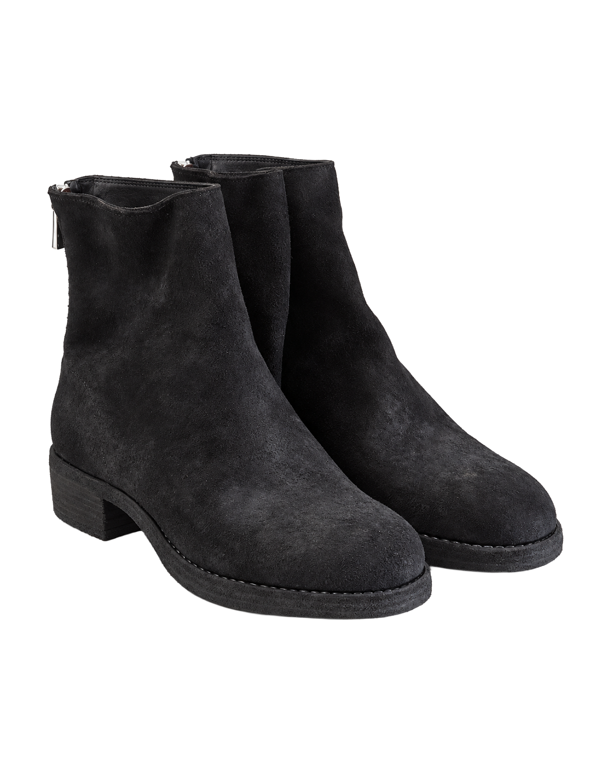 GUIDI(グイディ) 2026FW 796ZX BACK ZIP BOOTS LEATHER SOLE バックジップレザーブーツ ブラック 両足 斜め前