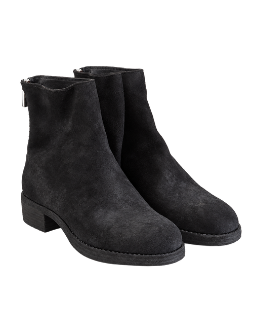 GUIDI(グイディ) 2026FW 796ZX BACK ZIP BOOTS LEATHER SOLE バックジップレザーブーツ ブラック 両足 斜め前
