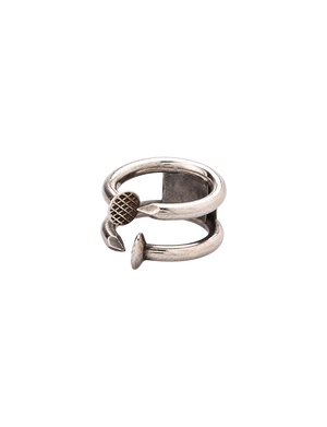 G-AN11 DOUBLE NAILS SILVER RING