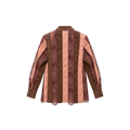 KANAKO SAKAI(カナコサカイ) 2026FW LEATHER LACE PANEL SHIRT レザーレースパネルシャツ ブラウン バック