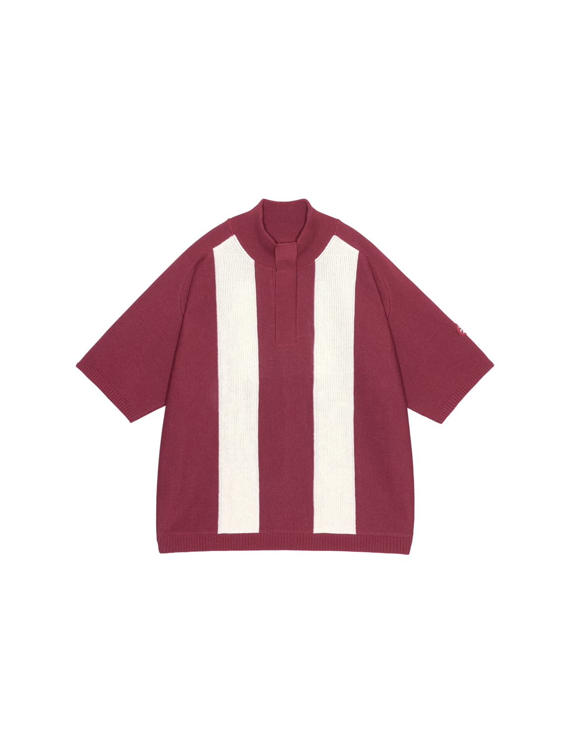 HALF BUTTON UP SHORT SLEEVE KNIT