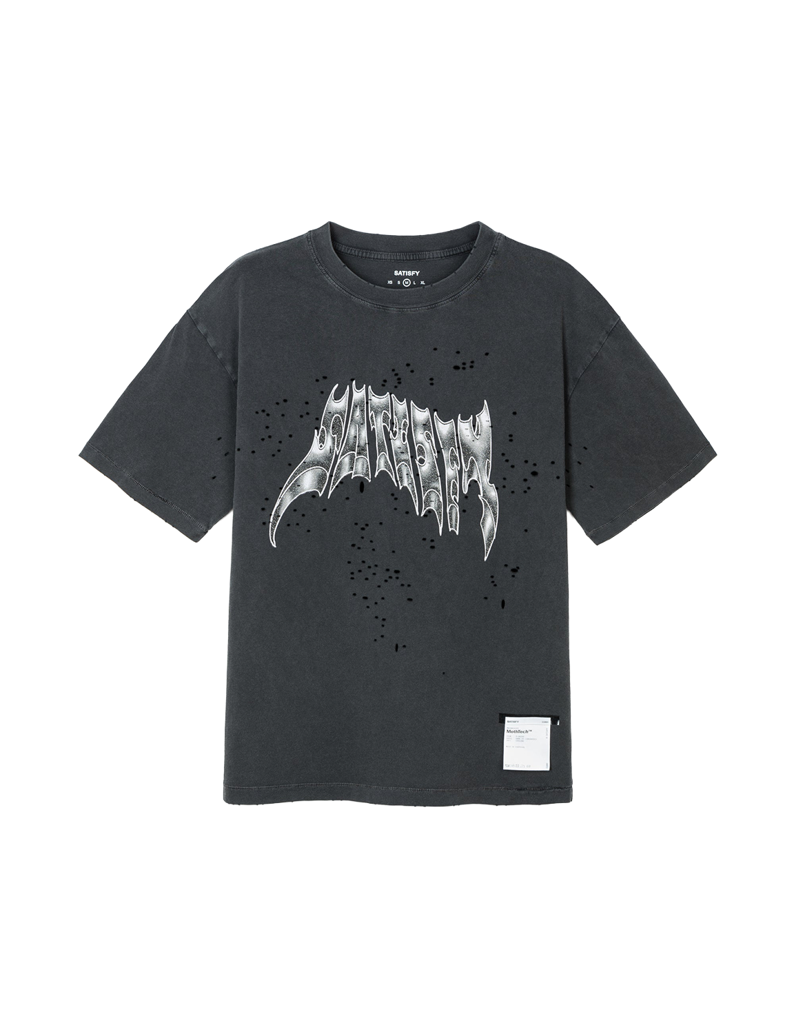 SATISFY(サティスファイ) 2026FW MothTech™ T‑Shirt ランニングTシャツ エイジドブラック フロント