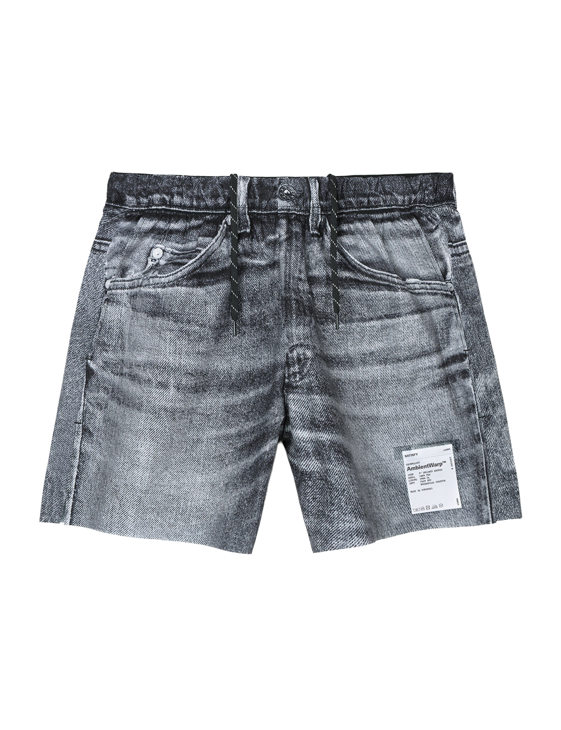 SATISFY(サティスファイ) 2026FW AmbientWarp™ 5" Unlined Shorts ランニングショーツ ブラックデニム フロント