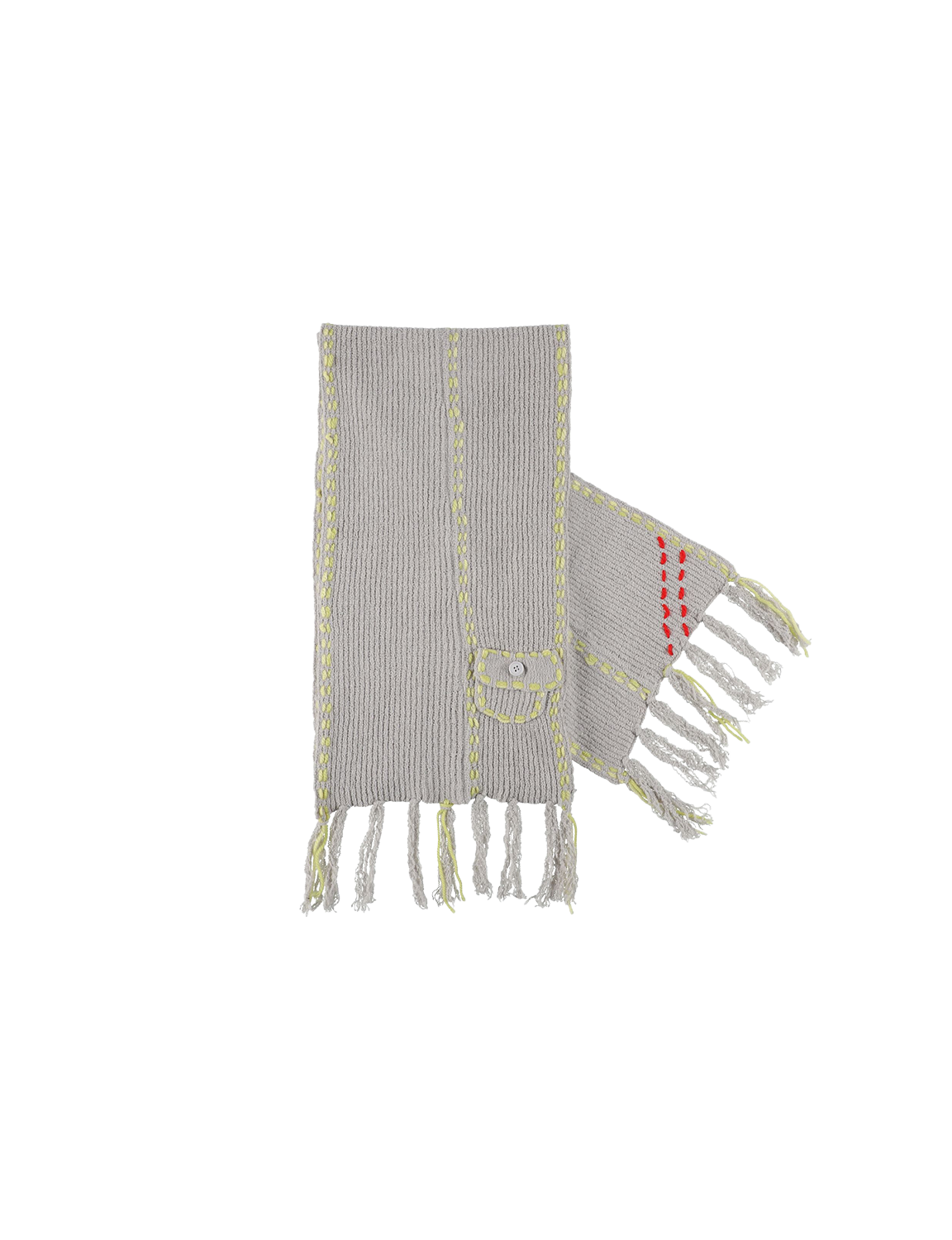 PHINGERIN(フィンガリン) 2026FW PG1 BIG SCARF フリンジ ビッグマフラー グレー 全体
