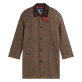 RASSVET(ラスベート) 2026FW HOUNDSTOOTH WOOL COAT 千鳥格子のウールカーコート ブラウン フロント