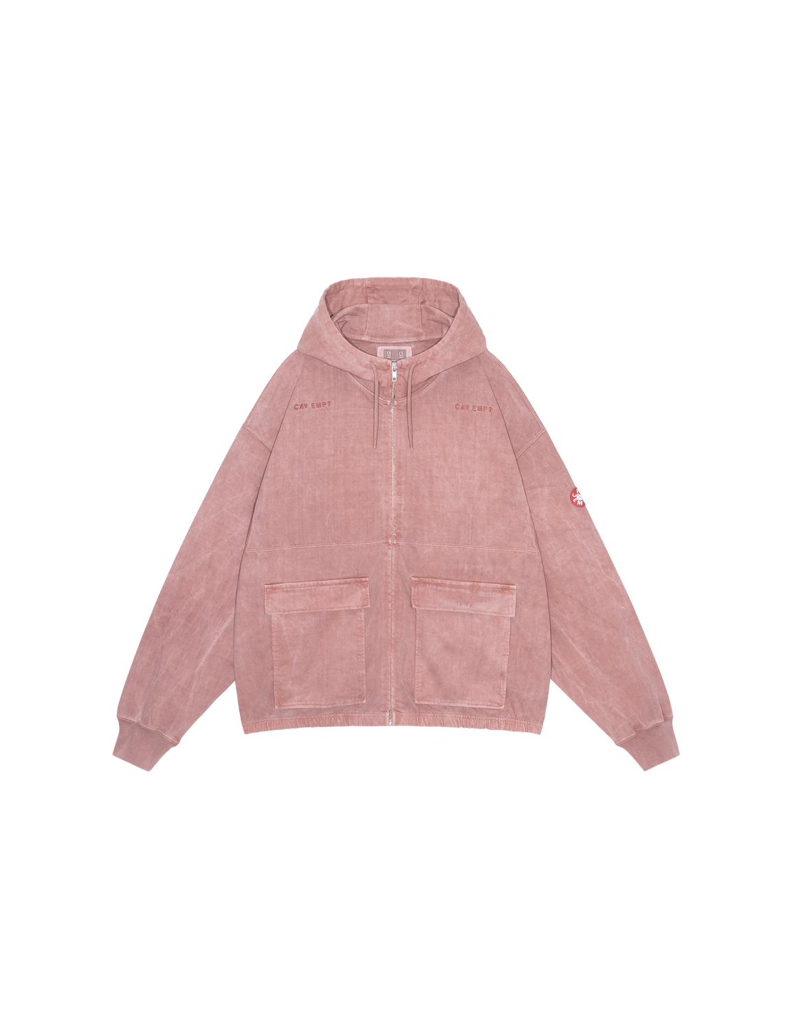 C.E CAV EMPT(シーイー) 2026FW OVERDYE LIGHT ZIP HOODY オーバーダイ ジップフーディー ブラウン フロント