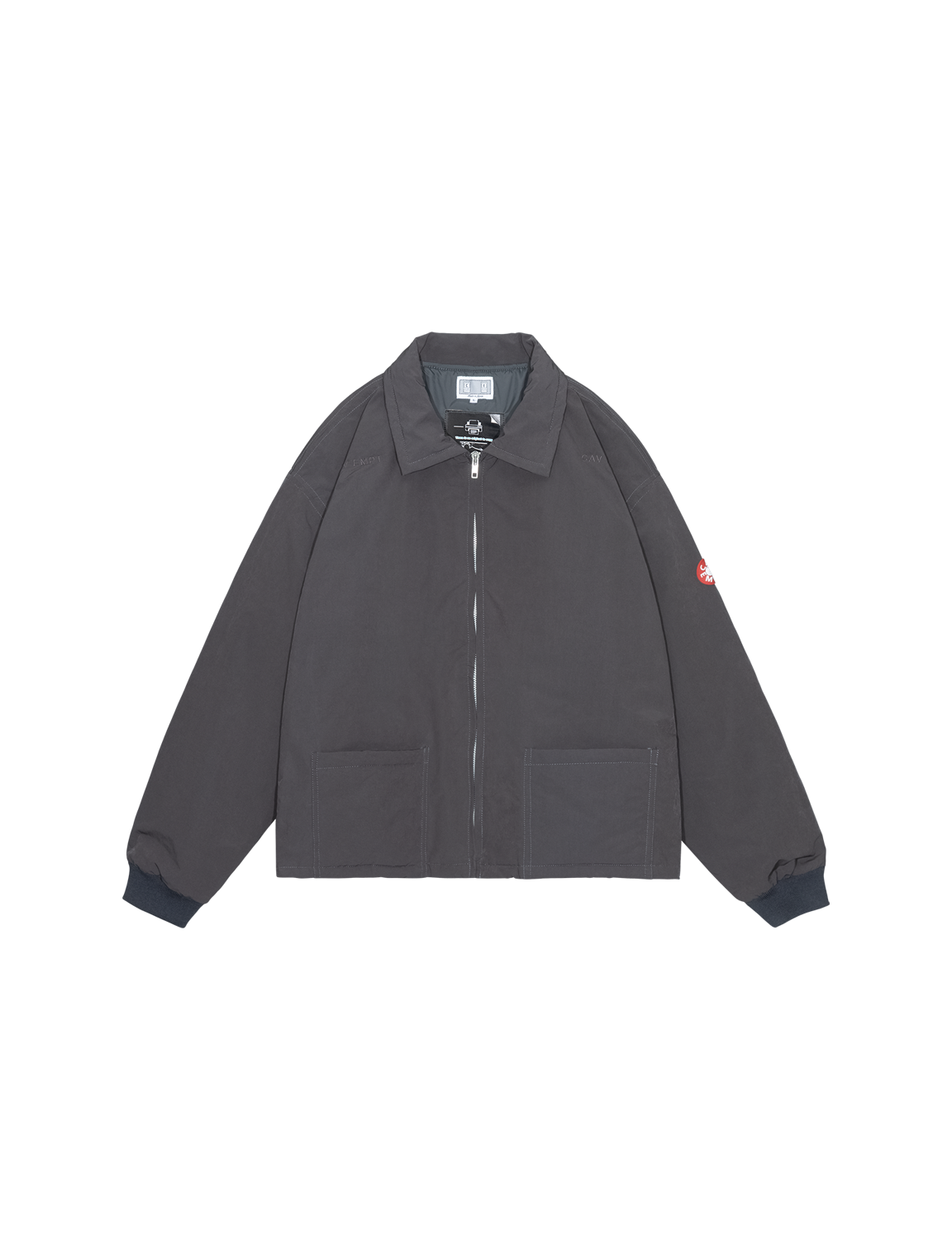 C.E CAV EMPT(シーイー) 2026FW PN ZIP SHORT JACKET ジップショートジャケット チャコール フロント