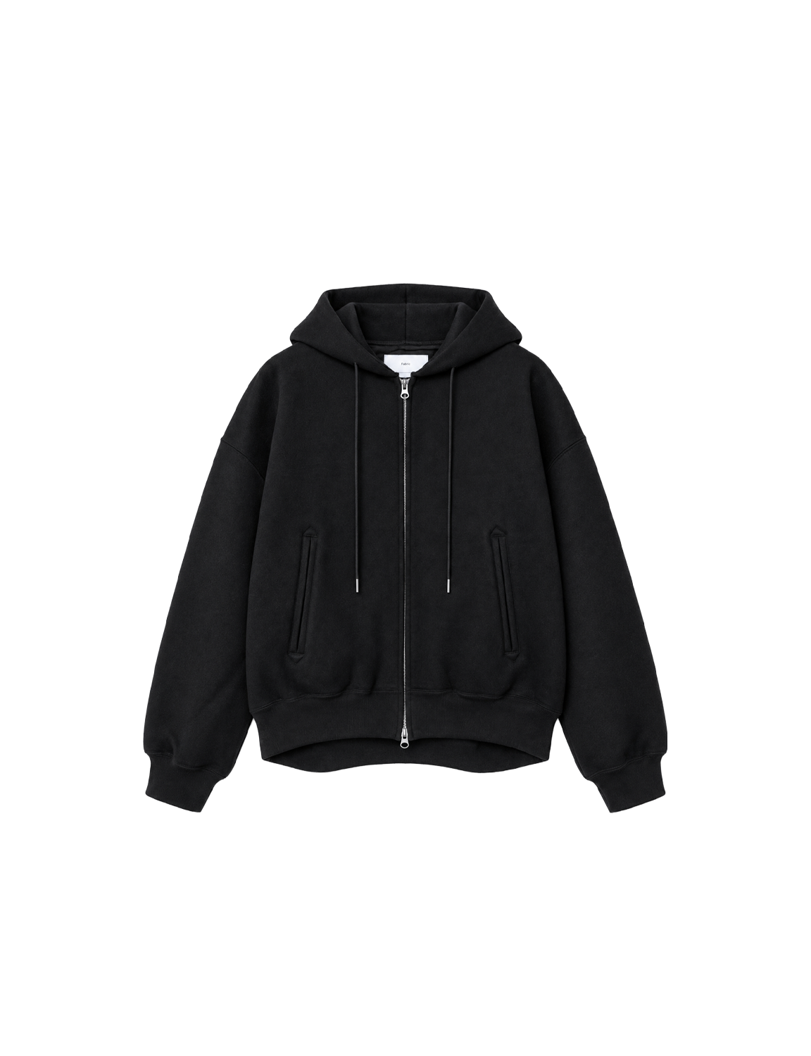 FUMITO GANRYU(フミトガンリュウ) 2026FW Deformed Hoodie ダブルフェイスウールのジップフーディー ブラック フロント