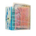 beautiful people(ビューティフルピープル) 2027SS nothing to hide aurora mini wallet オーロラ ミニ財布 マルチ お札を入れたイメージ