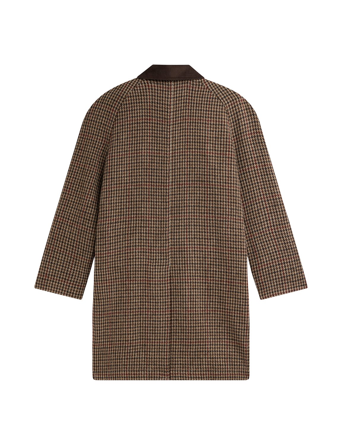 RASSVET(ラスベート) 2026FW HOUNDSTOOTH WOOL COAT 千鳥格子のウールカーコート ブラウン バック