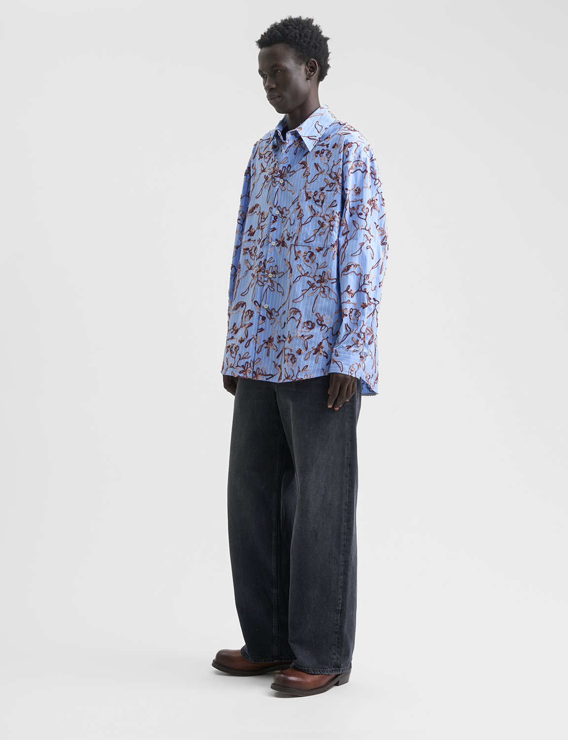 Fluid Oversized Striped Shirt