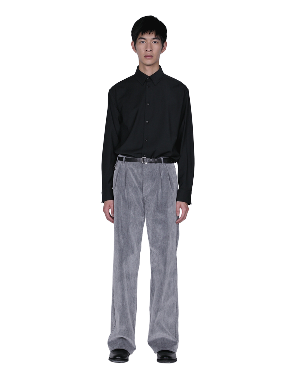 Flocked Denim Wide Tailored Pants