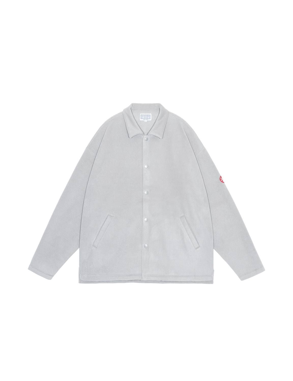 C.E CAV EMPT(シーイー) 2026FW FLEECE SNAP SHIRT フリースシャツ グレー フロント
