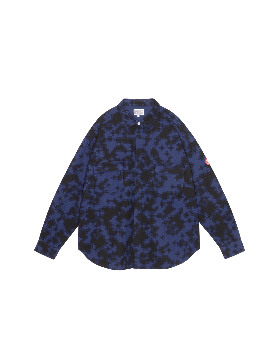 C.E CAV EMPT(シーイー) 2026FW DIGI8 FLANNEL BIG SHIRT フランネルビッグシャツ ネイビー フロント