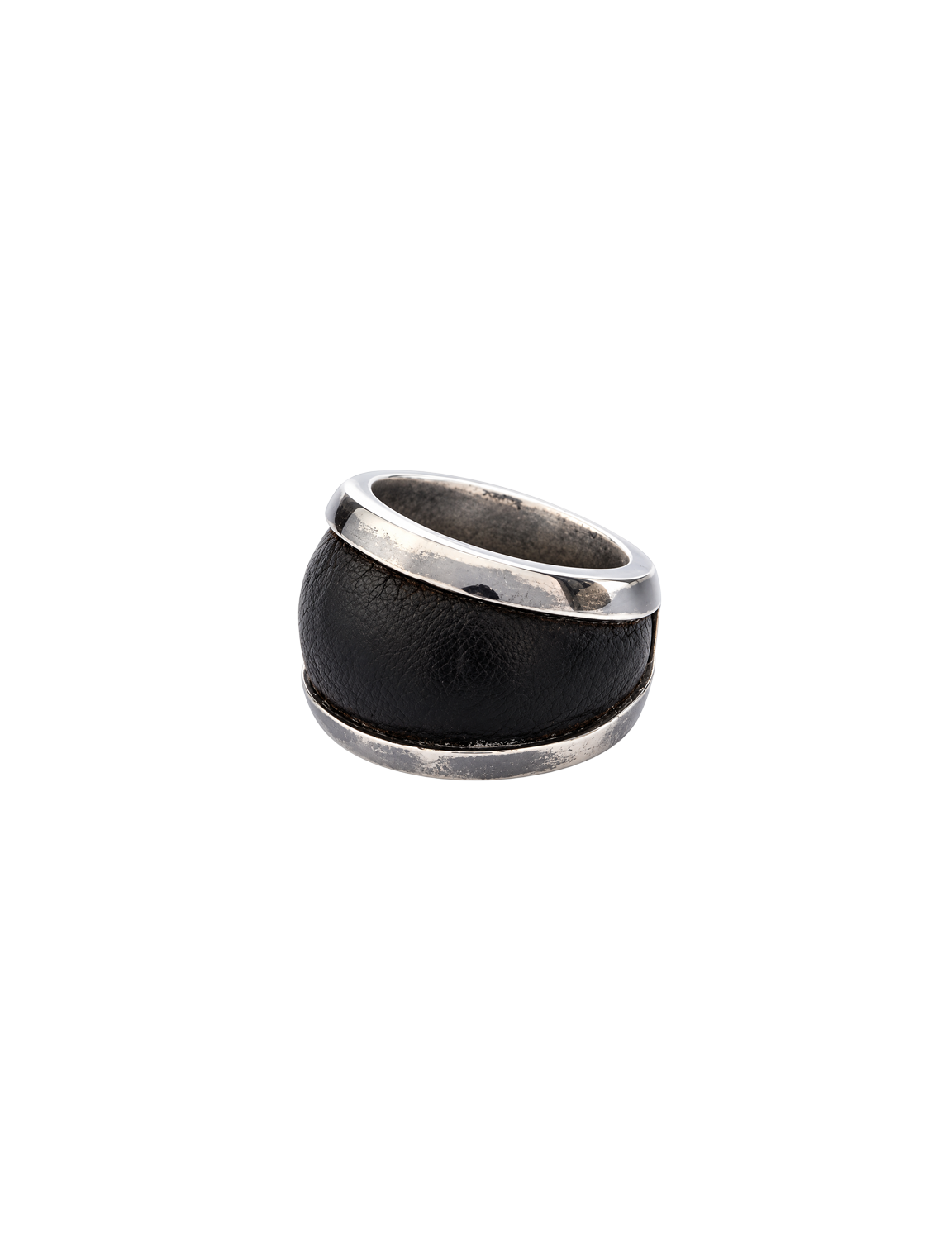 GUIDI(グイディ) 2026FW G-AN18 STOCKY RING シルバーレザーリング シルバー サイド