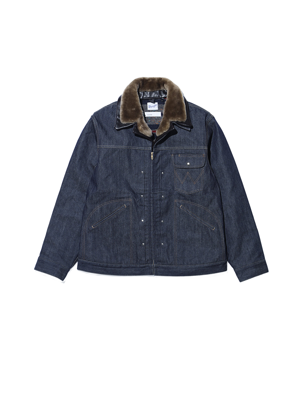 TOGA × Wrangler(トーガ × ラングラー) 2026FW DENIM JACKET ムートン衿のデニムジャケット ネイビー フロント