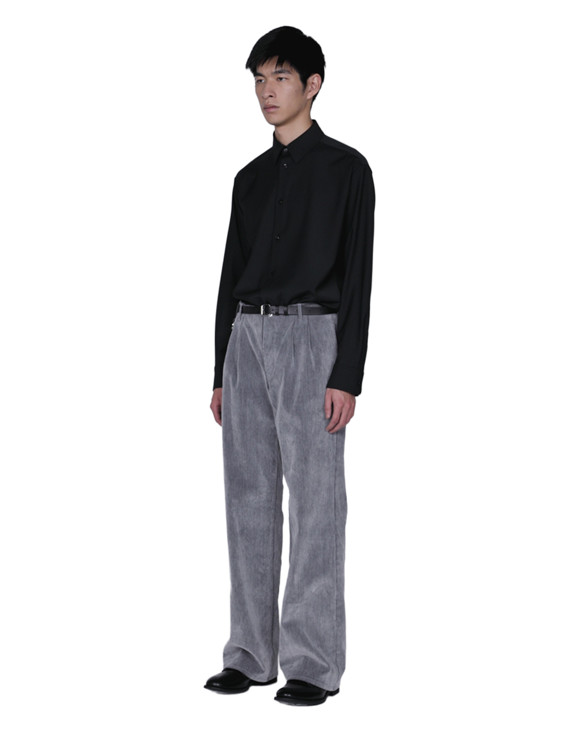 Flocked Denim Wide Tailored Pants