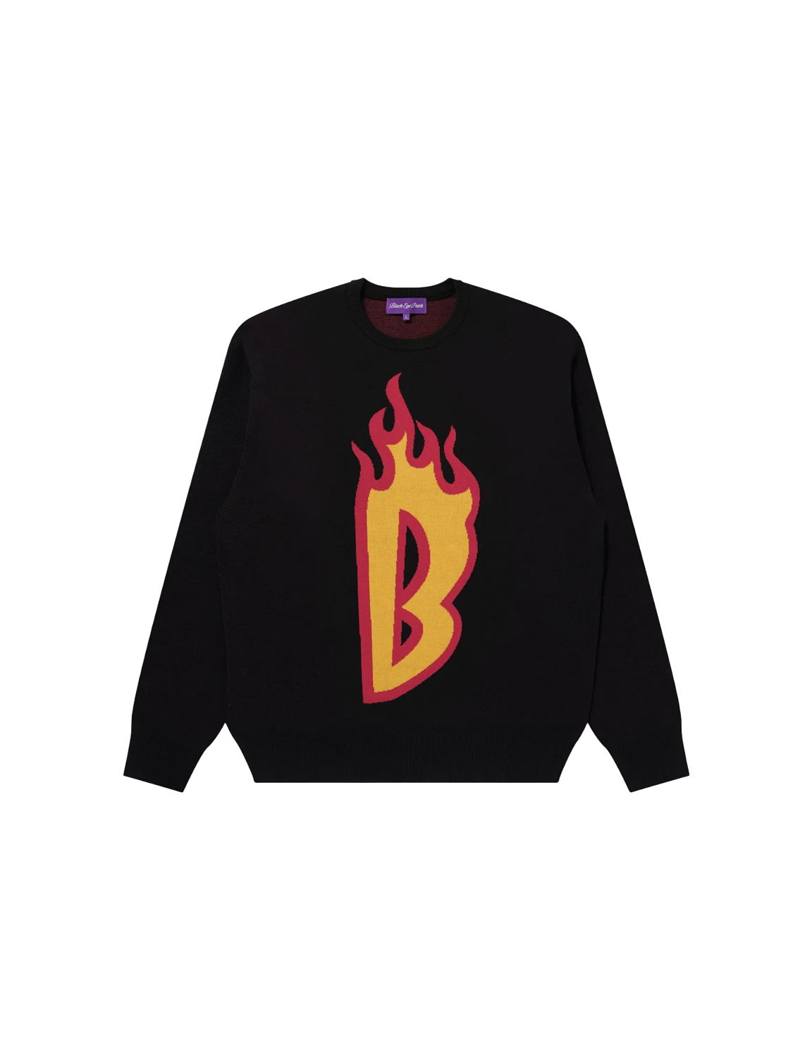 BlackEyePatch FLAMING B LOGO KNIT SWEATER