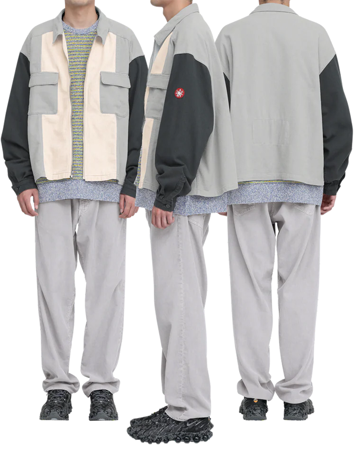 STRIPE CUT SHORT SHIRT JACKET